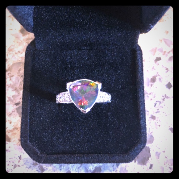 Jewelry - Size 11.5 Trillion Cut Mystic Topaz Ring